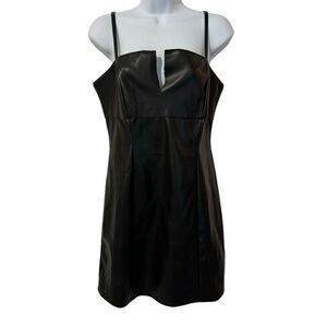 Kirious Los Angeles Women's Black Faux Leather Dress Large